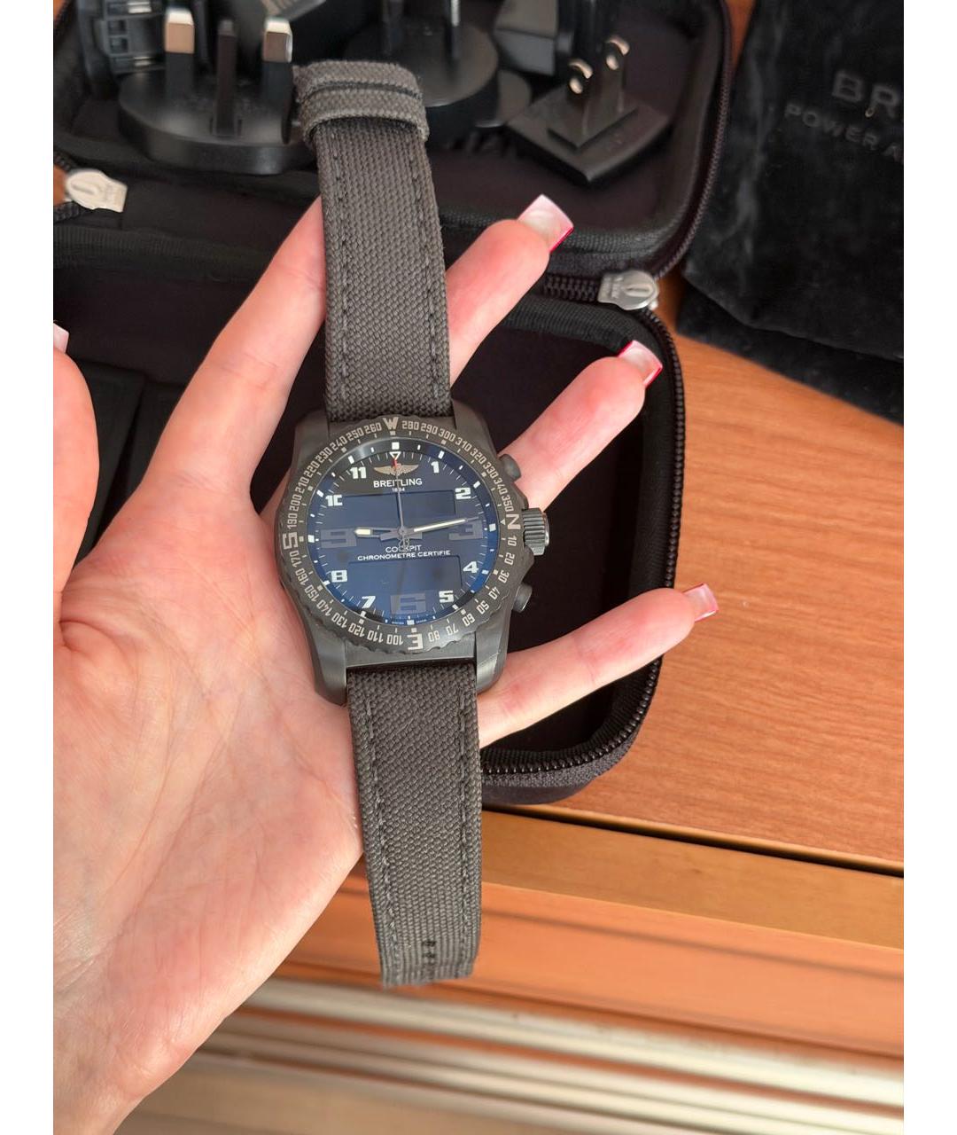 BREITLING Антрацитовые титановые часы, фото 5