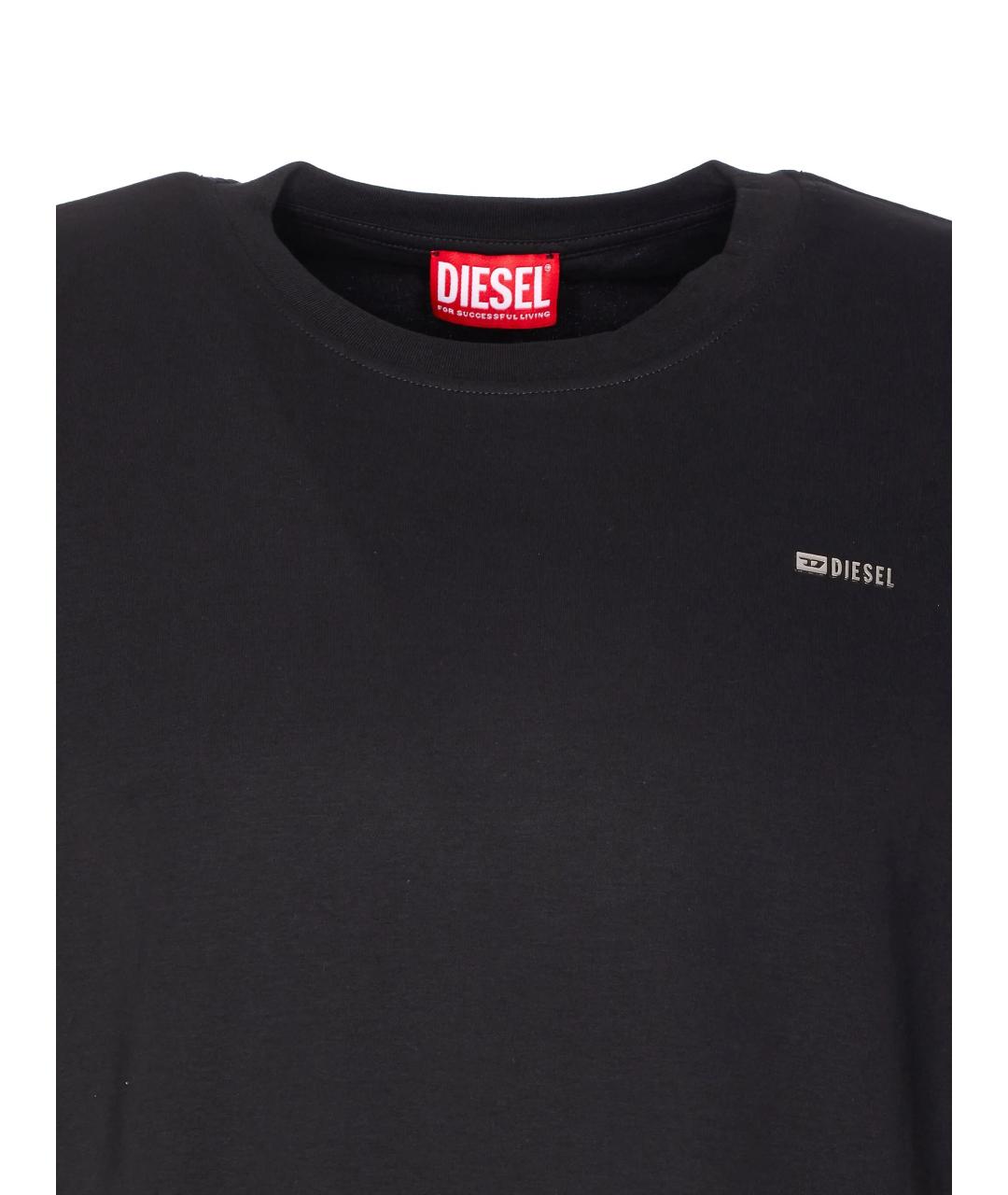 DIESEL Черная хлопковая футболка, фото 4