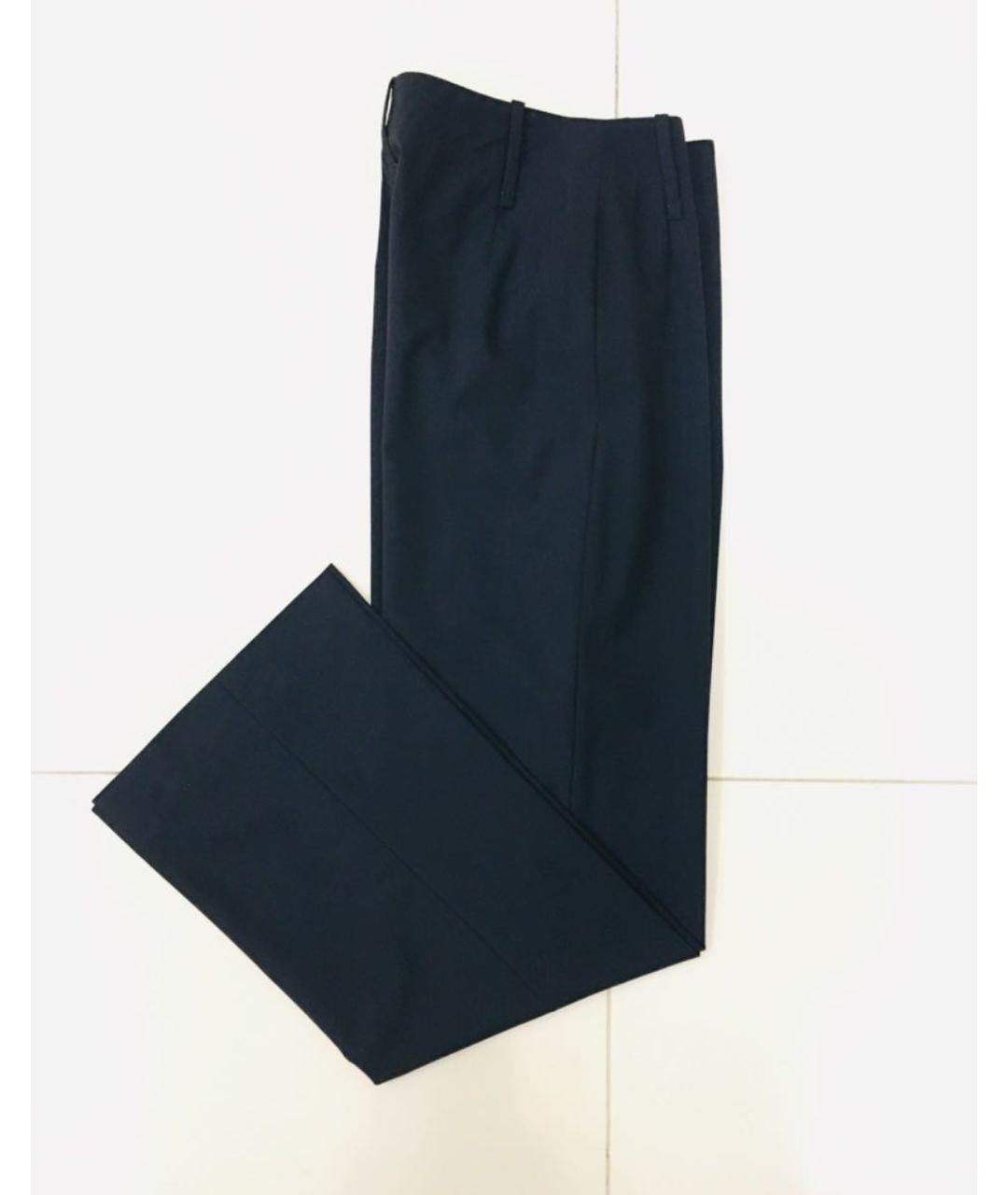 HUGO BOSS Темно-синие кашемировые прямые брюки, фото 2