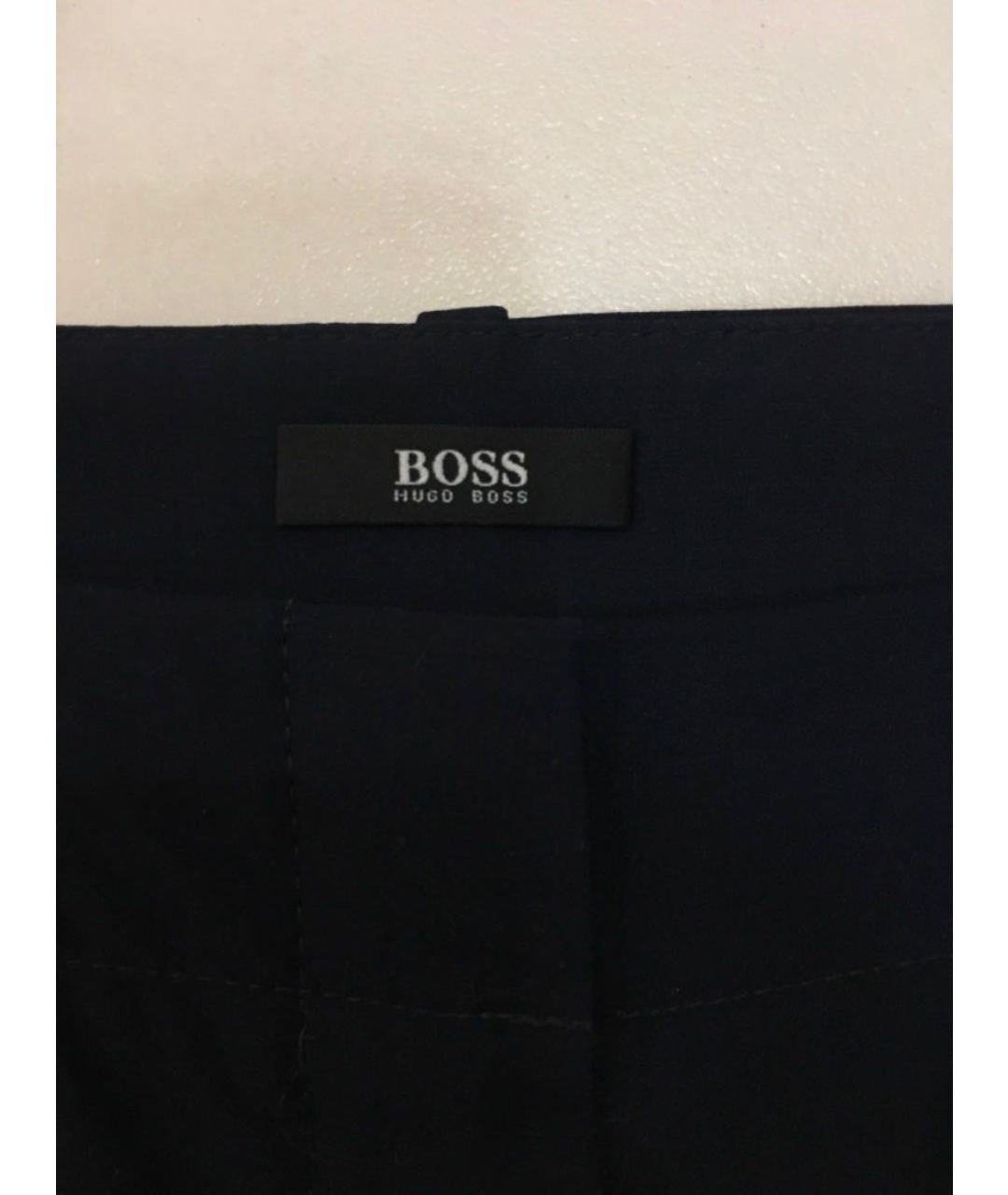 HUGO BOSS Темно-синие кашемировые прямые брюки, фото 3