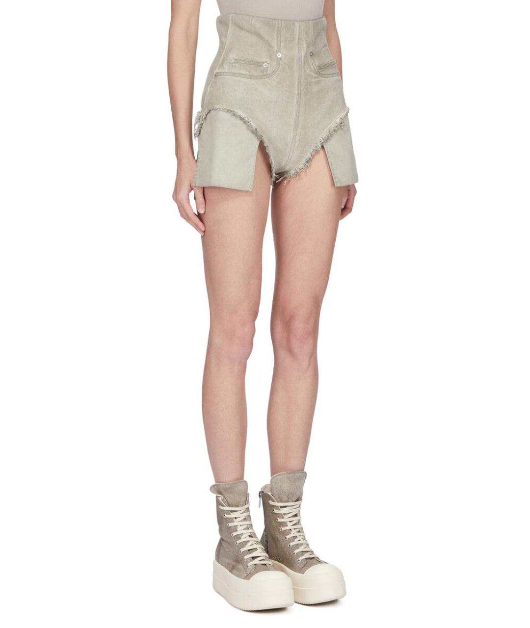 RICK OWENS DRKSHDW Бежевые хлопковые шорты, фото 3