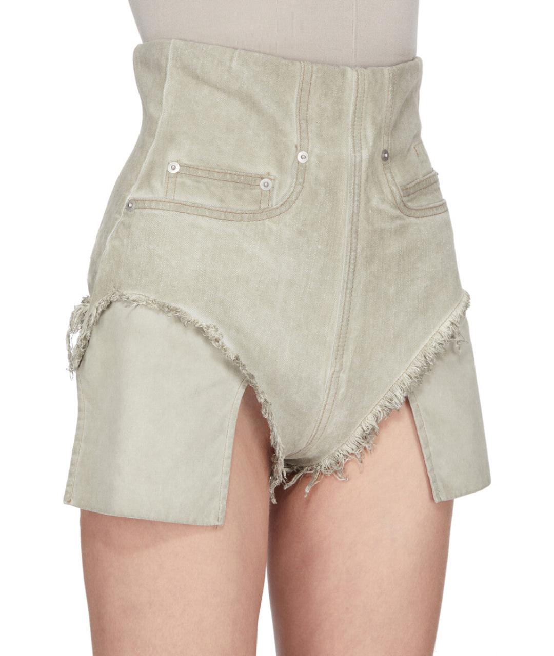 RICK OWENS DRKSHDW Бежевые хлопковые шорты, фото 5