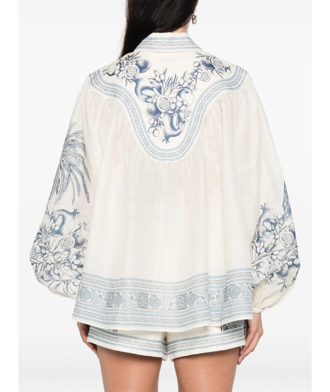 Alemais Белая льняная блузы, фото 4