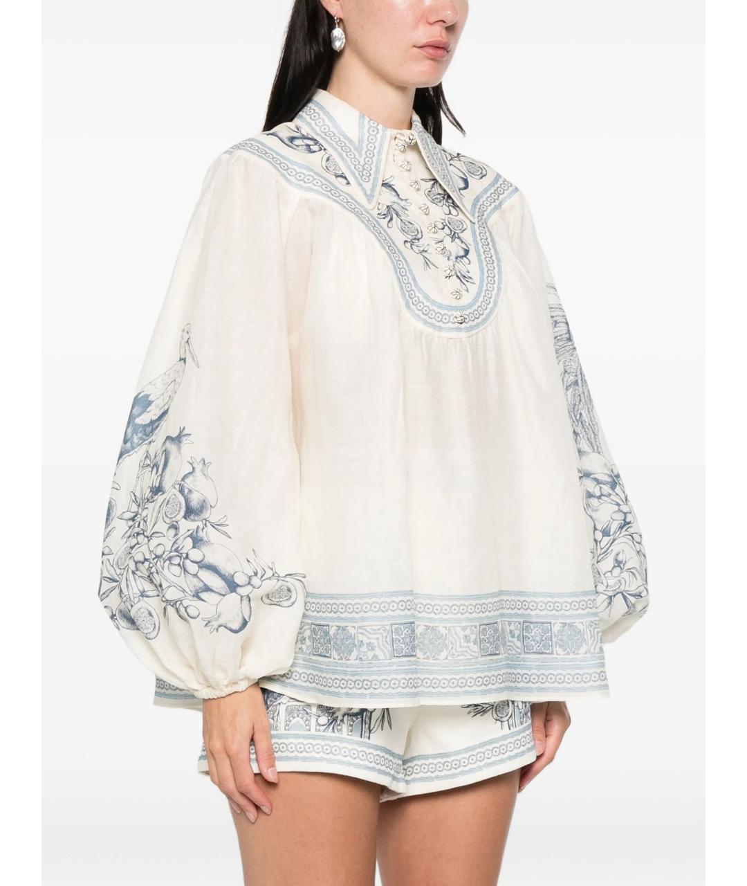 Alemais Белая льняная блузы, фото 3