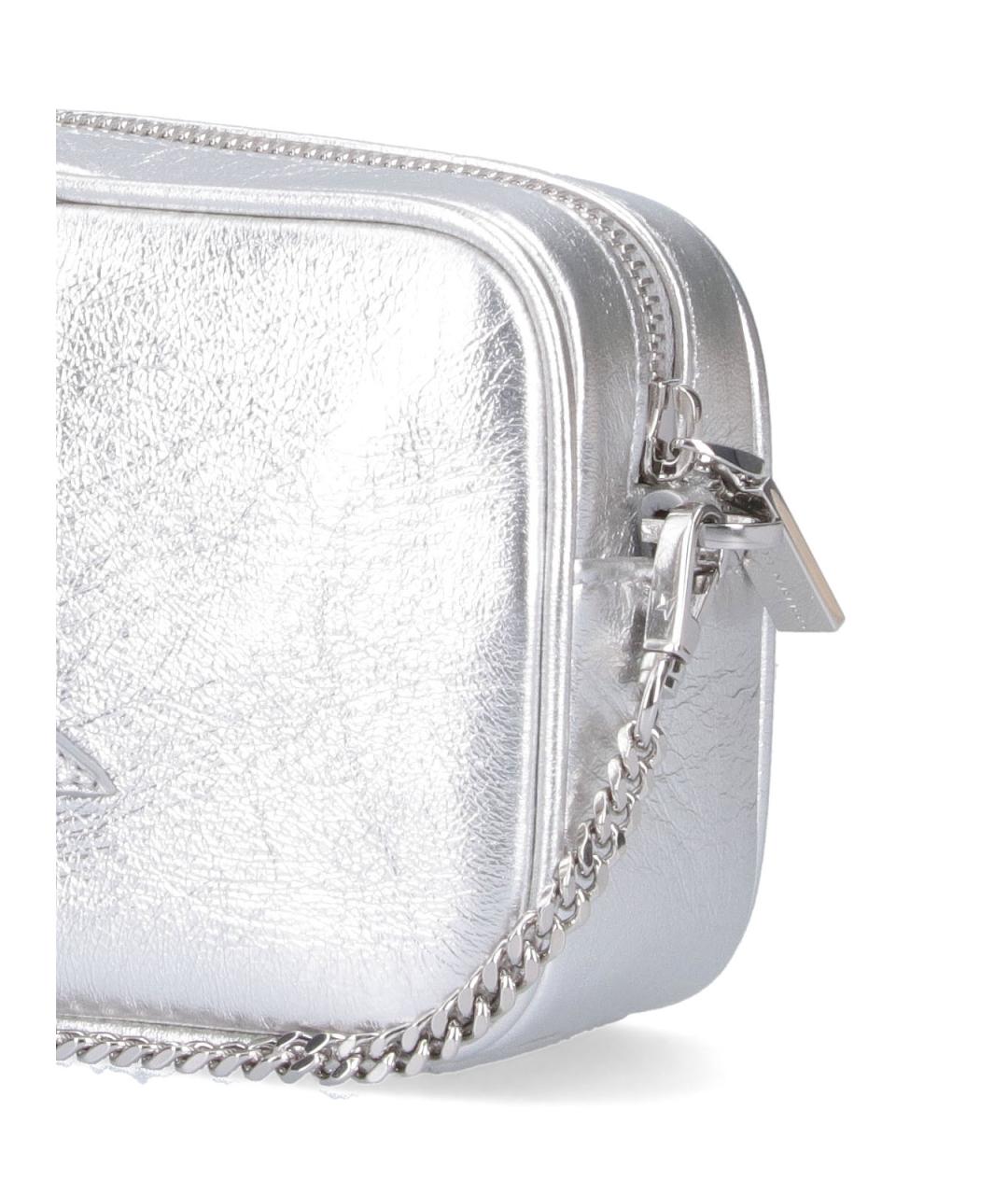 GOLDEN GOOSE DELUXE BRAND Серебряная кожаная сумка через плечо, фото 4