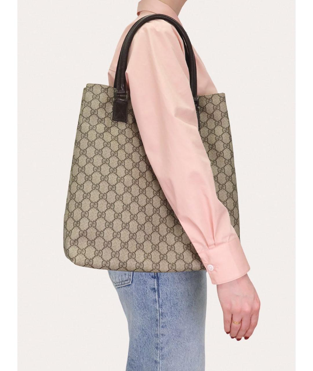 GUCCI Бежевая сумка тоут, фото 8