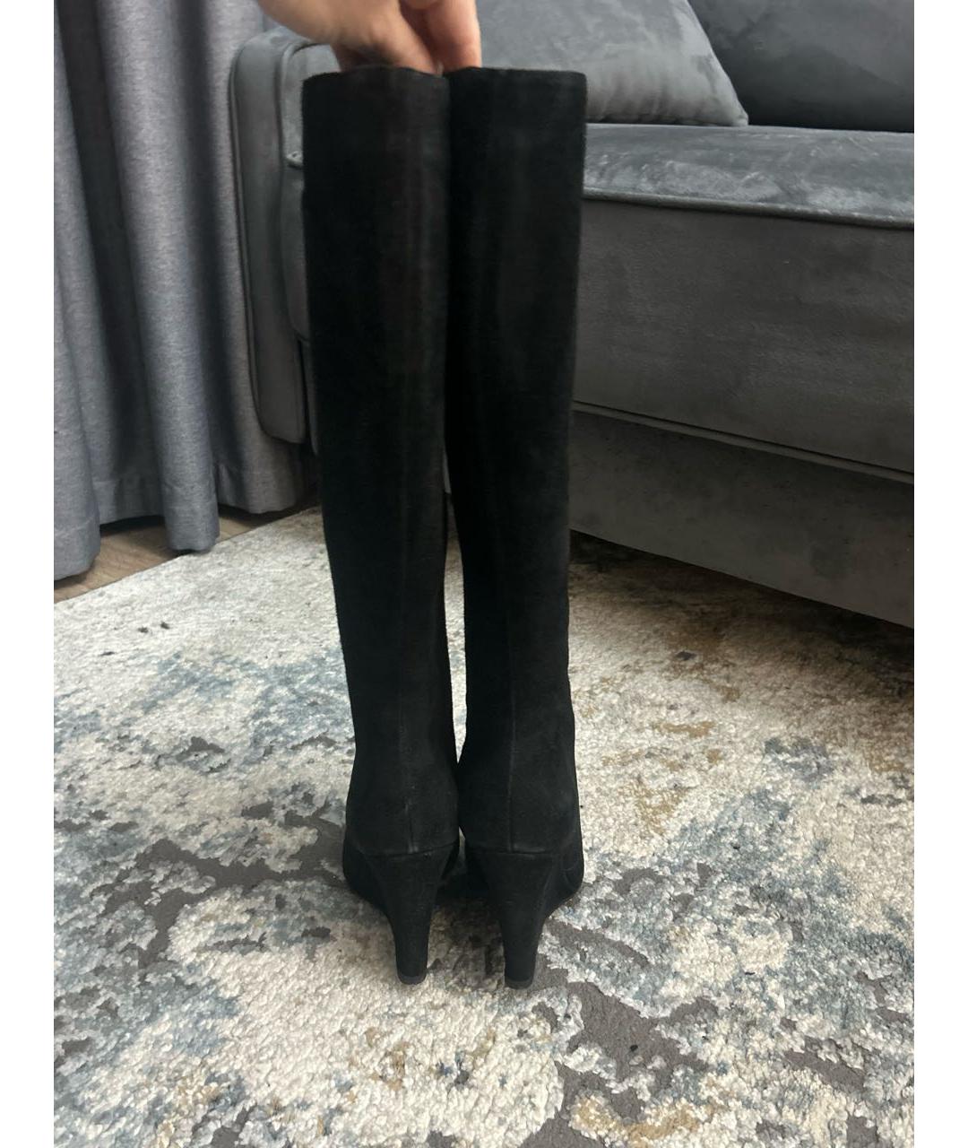 MAX MARA Черные замшевые сапоги, фото 4