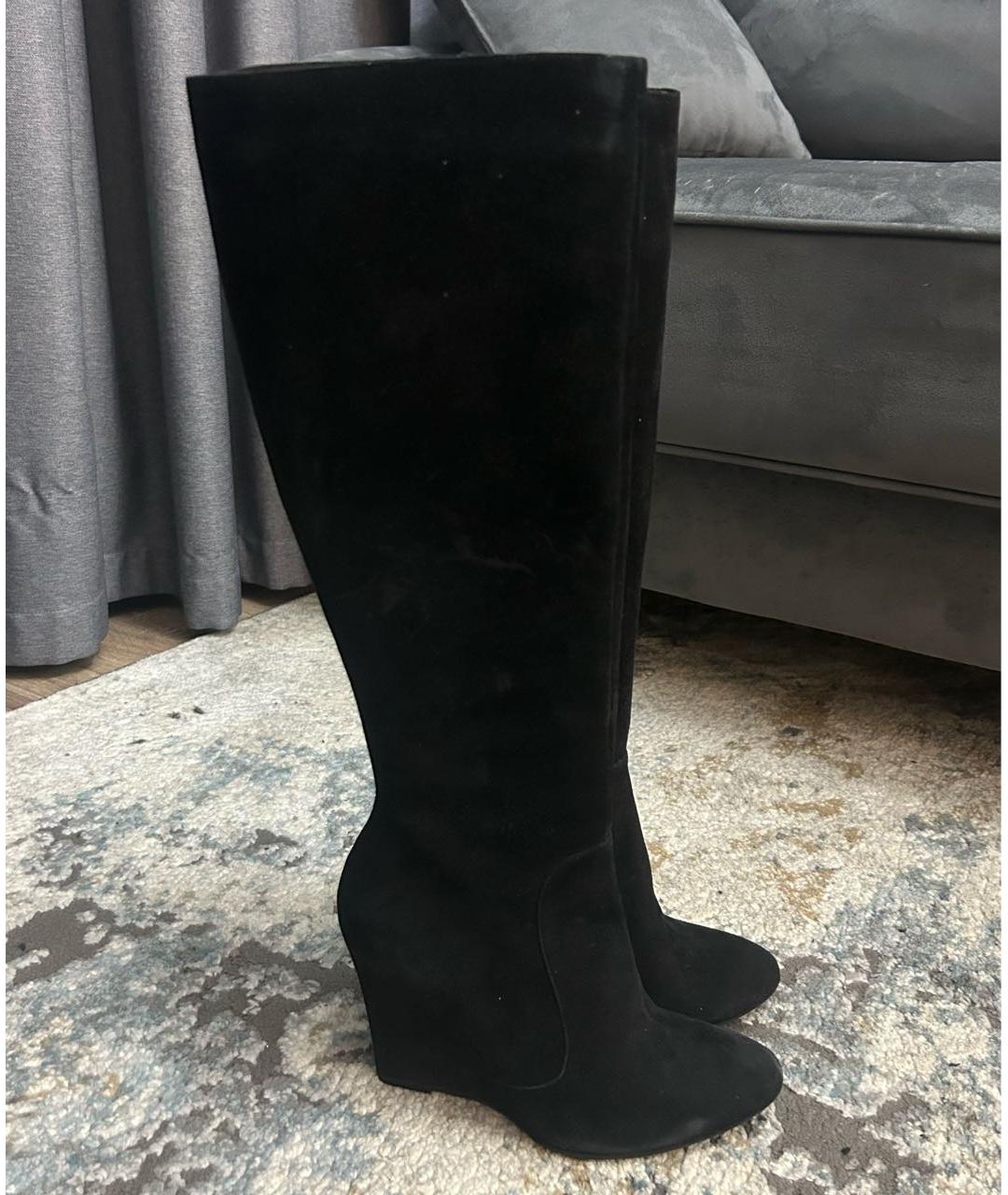MAX MARA Черные замшевые сапоги, фото 9