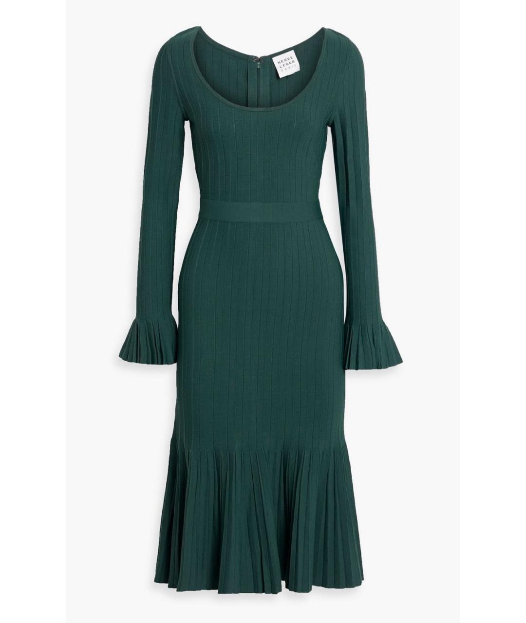 HERVE LEGER Зеленые вискозное коктейльное платье, фото 4