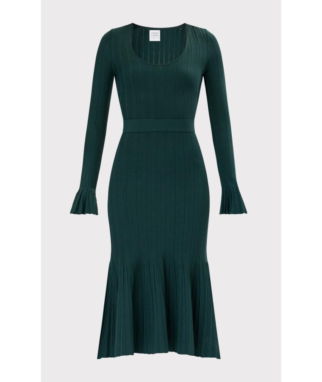 HERVE LEGER Зеленые вискозное коктейльное платье, фото 5