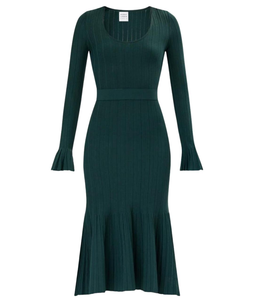 HERVE LEGER Зеленые вискозное коктейльное платье, фото 1