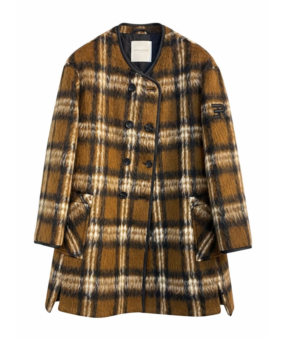 ERMANNO FIRENZE Коричневое полиэстеровое пальто, фото 1