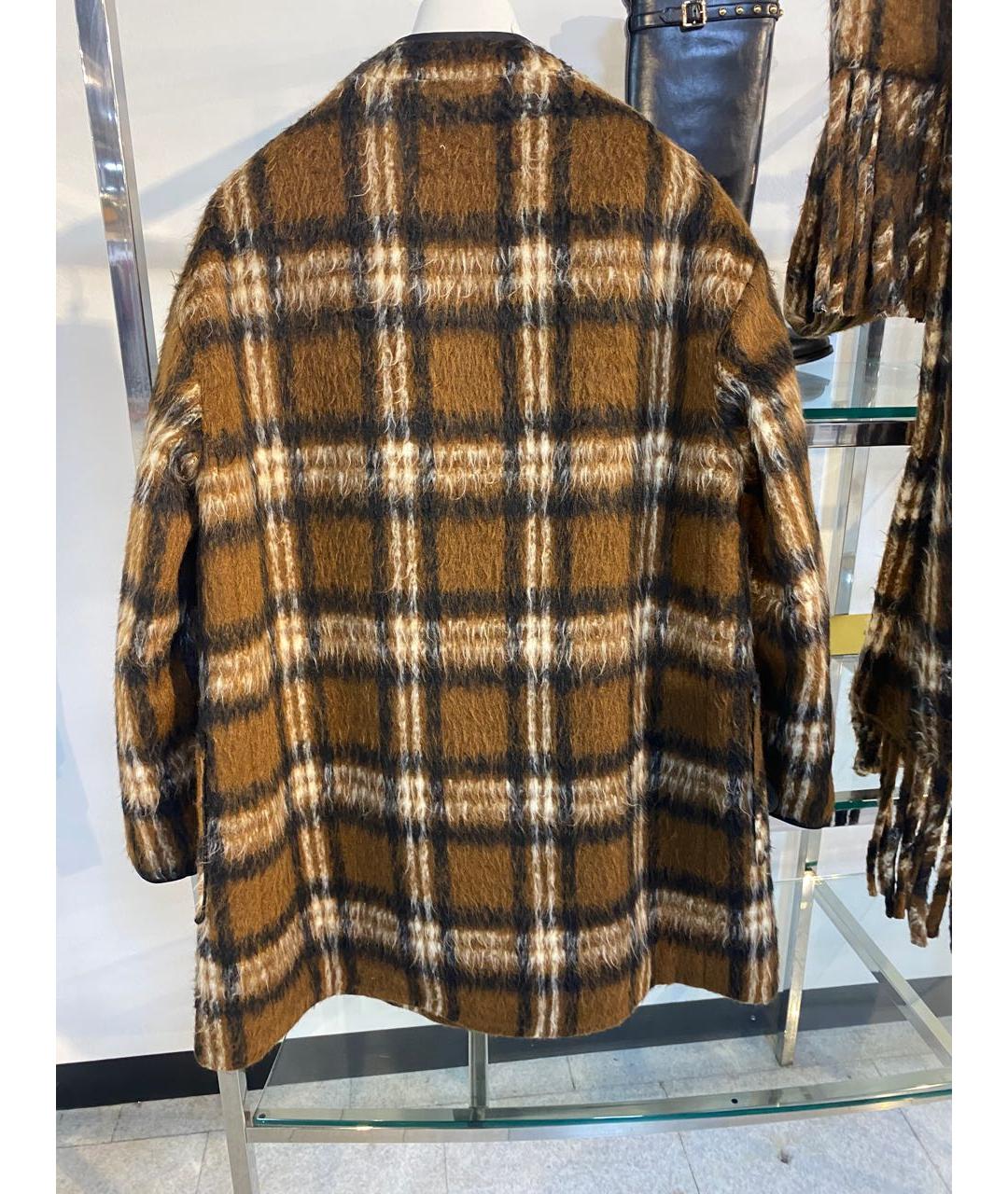 ERMANNO FIRENZE Коричневое полиэстеровое пальто, фото 2