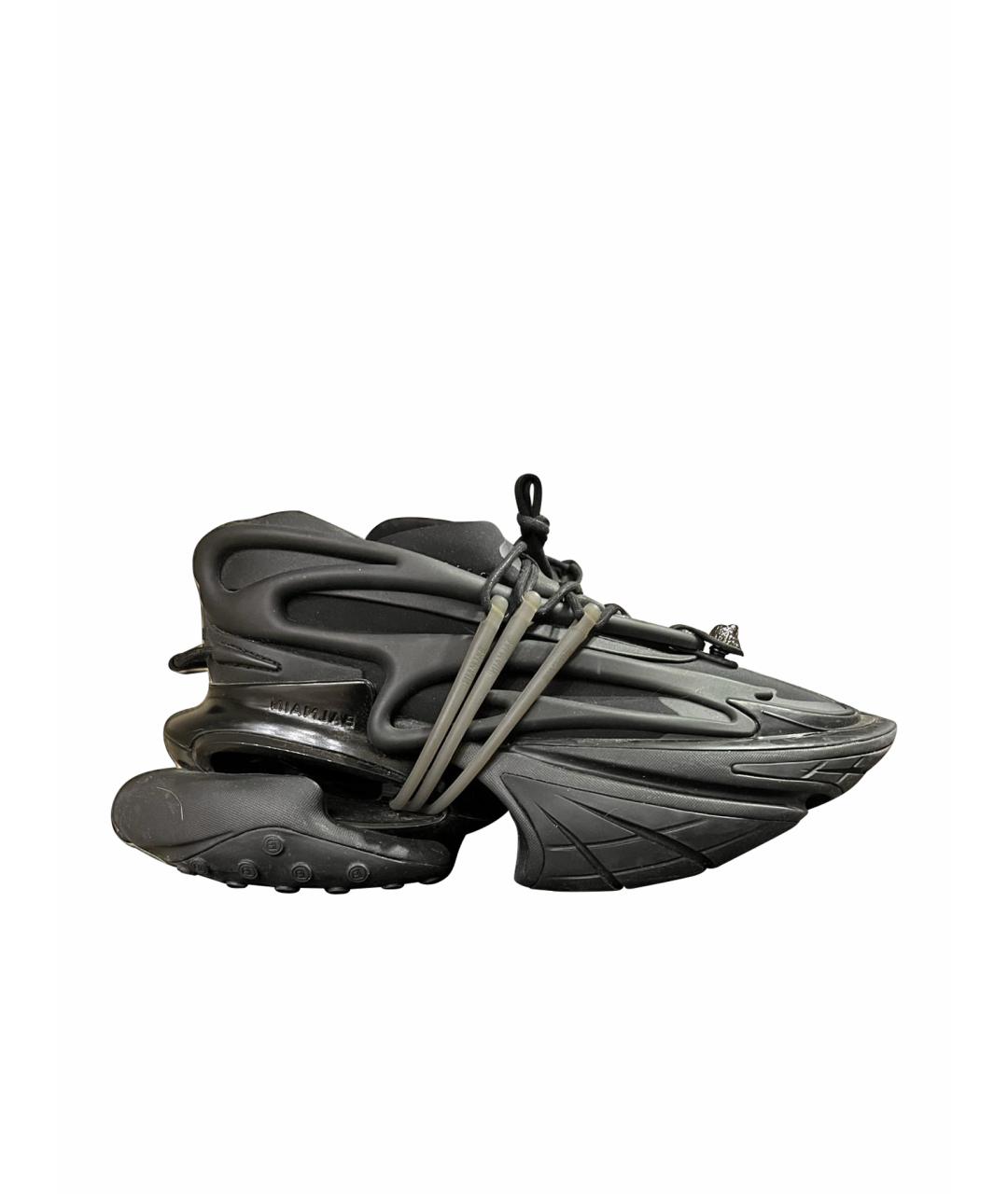 BALMAIN Черные текстильные низкие кроссовки / кеды, фото 1