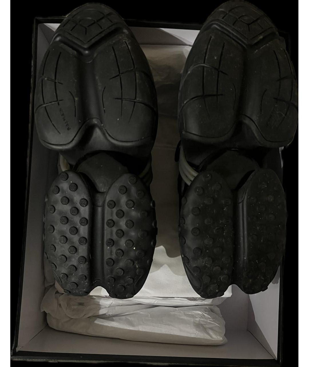 BALMAIN Черные текстильные низкие кроссовки / кеды, фото 2