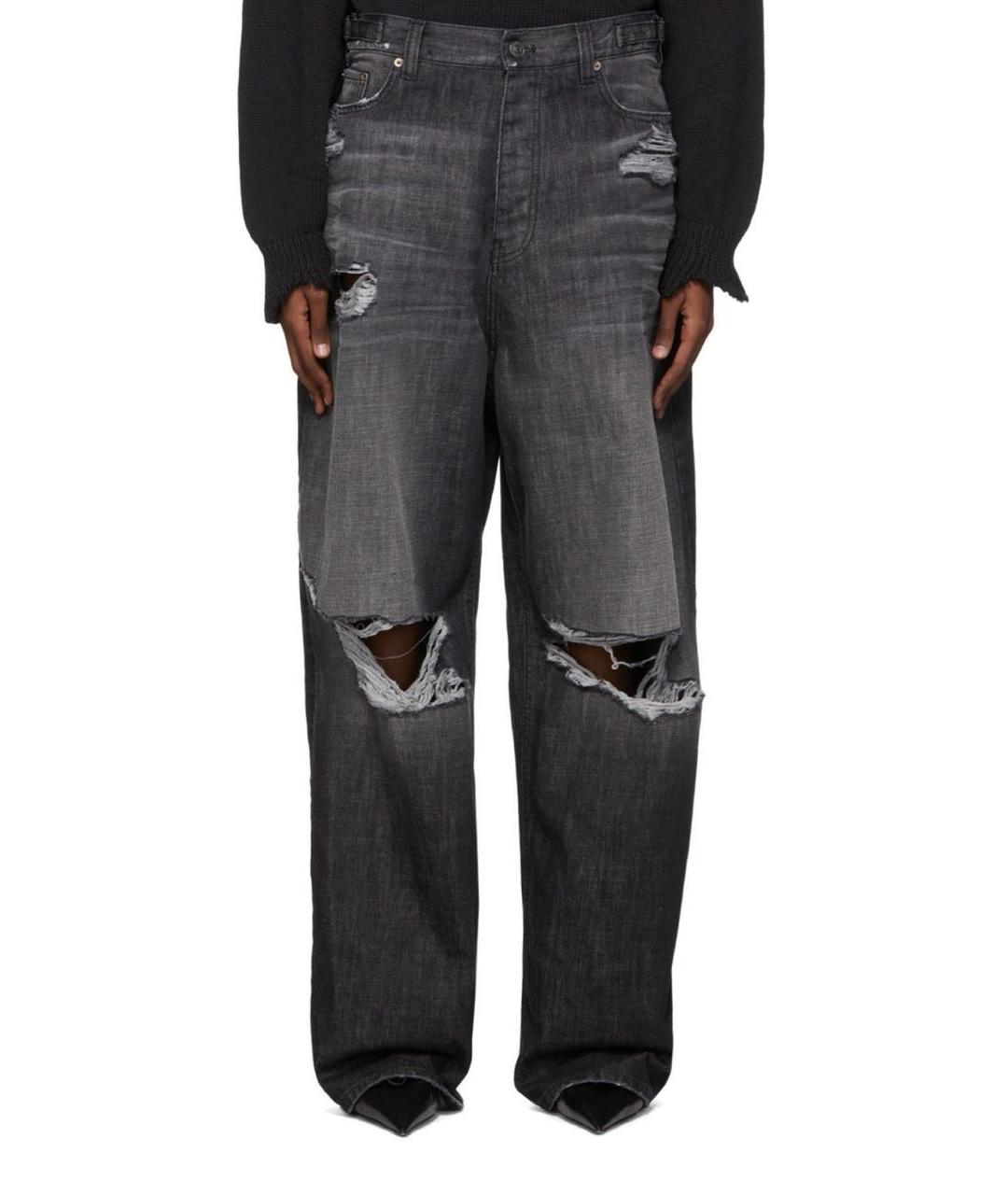 BALENCIAGA Серые хлопковые прямые джинсы, фото 5