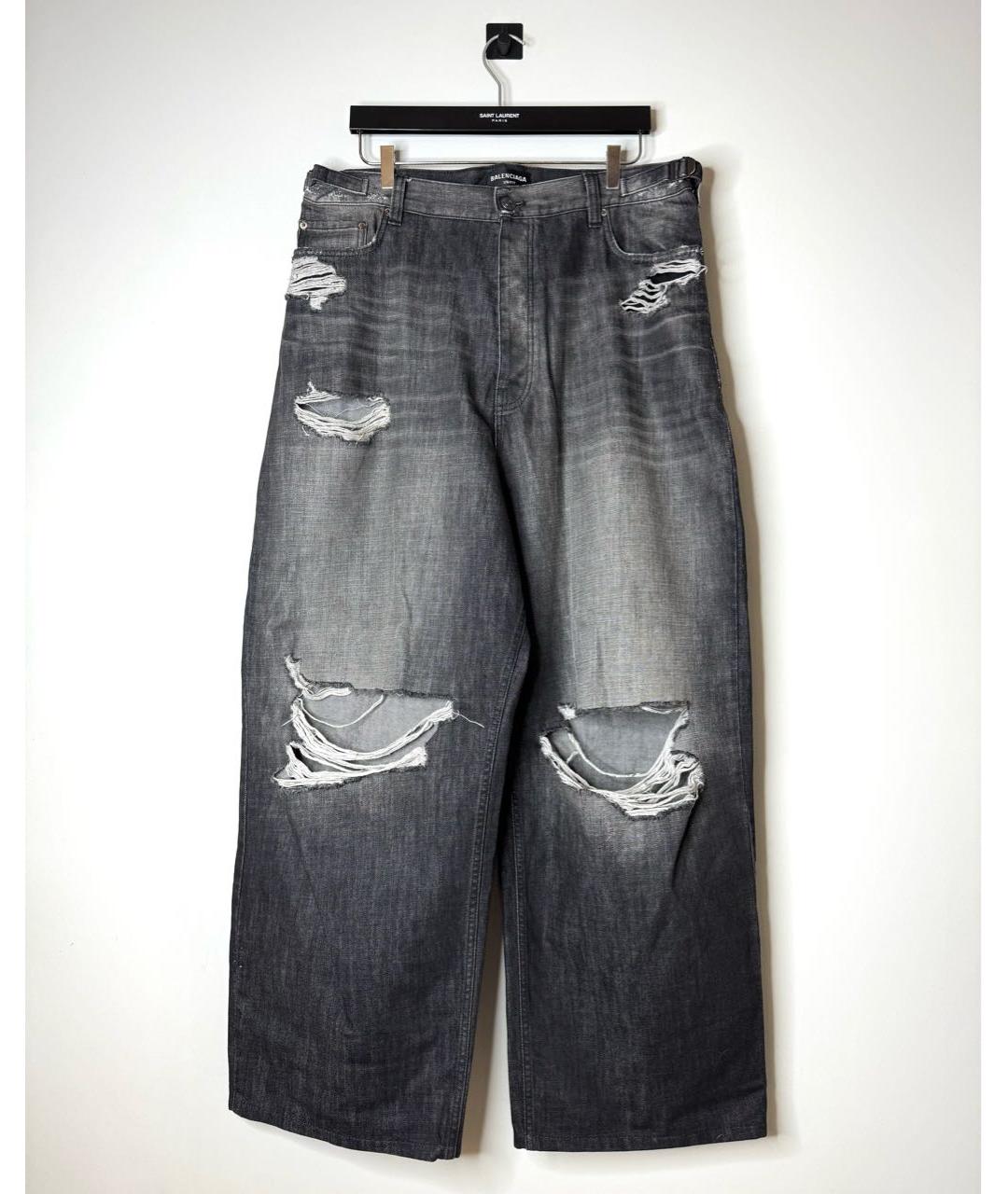 BALENCIAGA Серые хлопковые прямые джинсы, фото 2