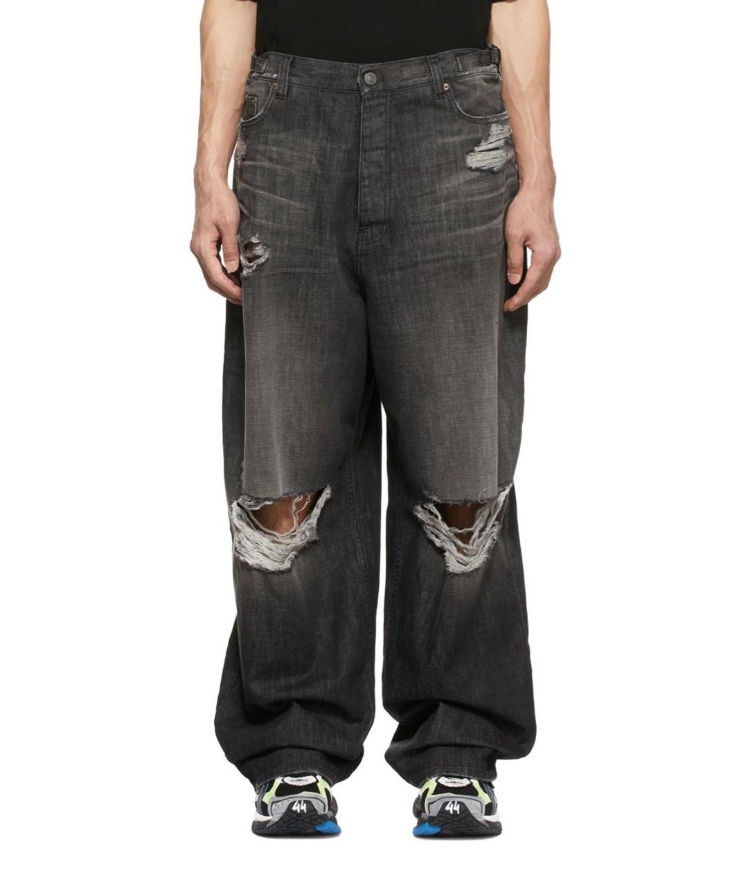 BALENCIAGA Серые хлопковые прямые джинсы, фото 4
