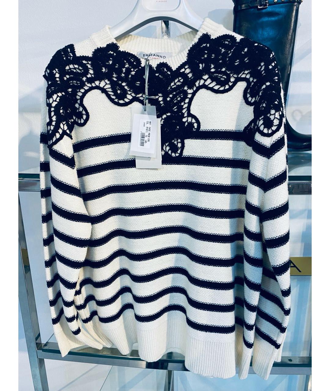 ERMANNO FIRENZE Белый шерстяной джемпер / свитер, фото 4