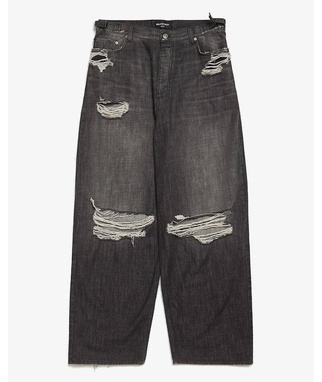BALENCIAGA Серые хлопковые прямые джинсы, фото 5