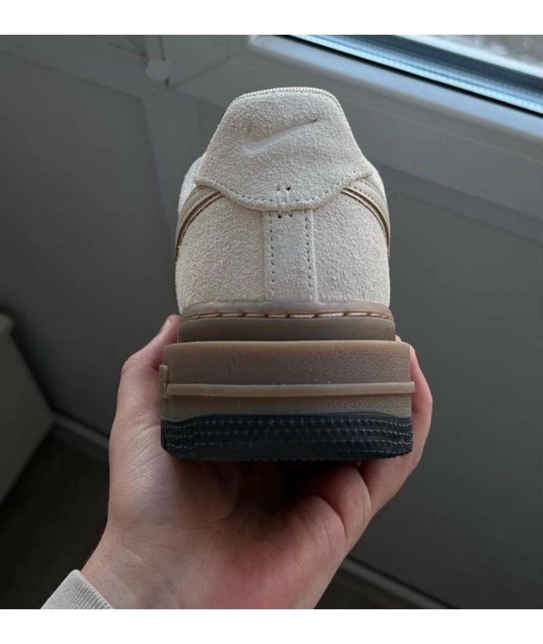 NIKE Бежевые замшевые низкие кроссовки / кеды, фото 6