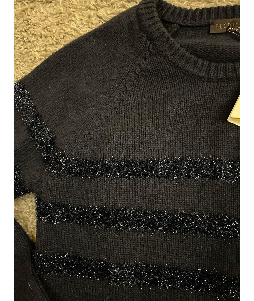 PESERICO Темно-синий шерстяной джемпер / свитер, фото 4