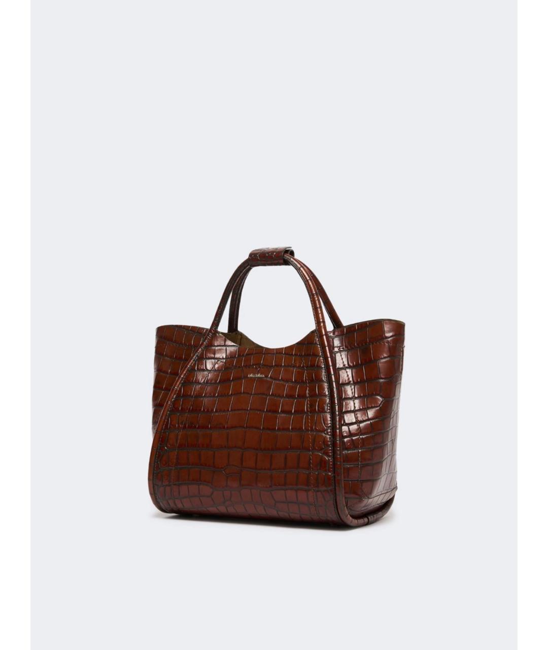 MAX MARA Коричневая кожаная сумка тоут, фото 3