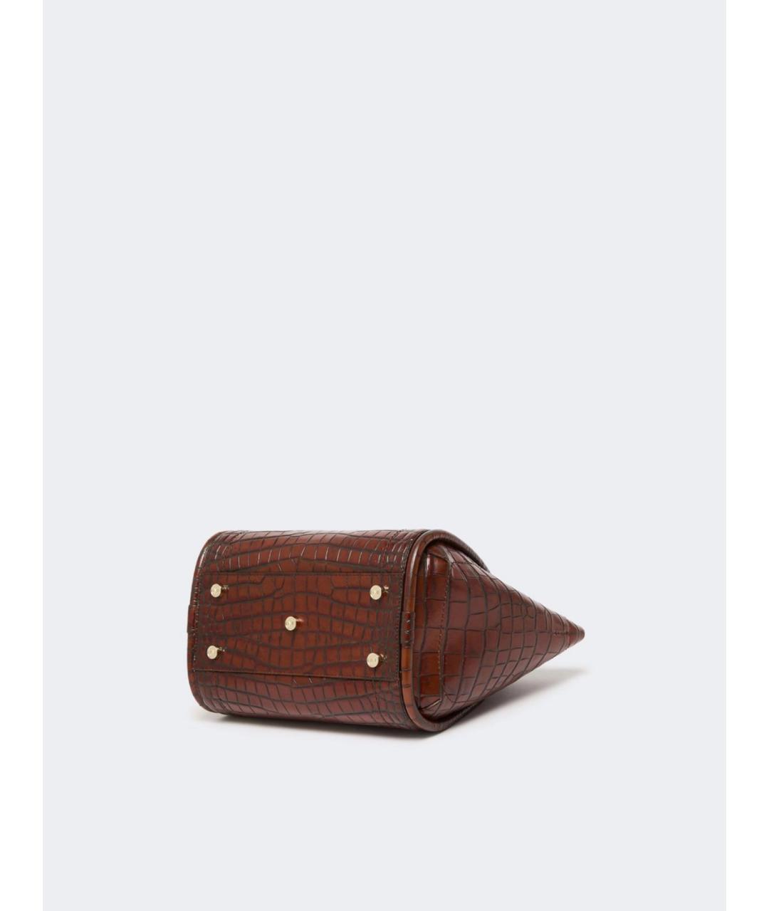 MAX MARA Коричневая кожаная сумка тоут, фото 5