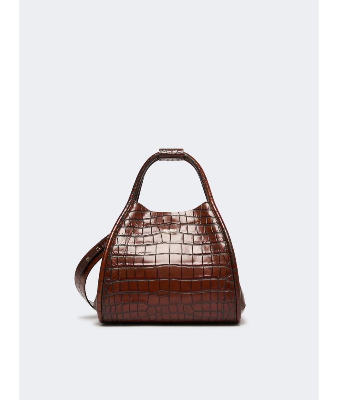 MAX MARA Коричневая кожаная сумка тоут, фото 4