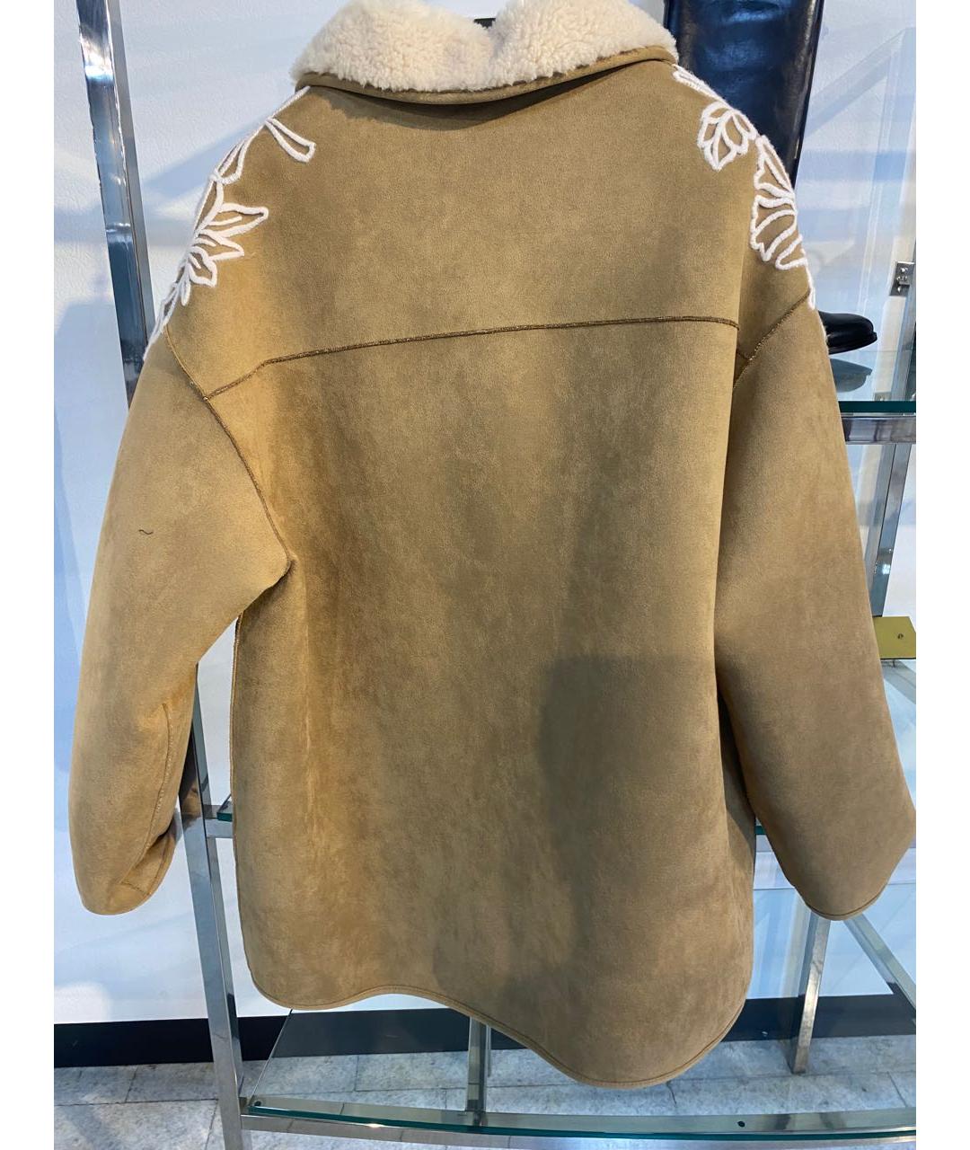 ERMANNO FIRENZE Золотая полиэстеровая дубленка, фото 2