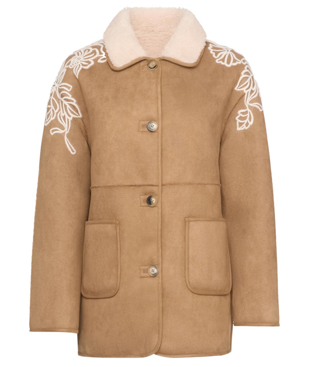 ERMANNO FIRENZE Золотая полиэстеровая дубленка, фото 1