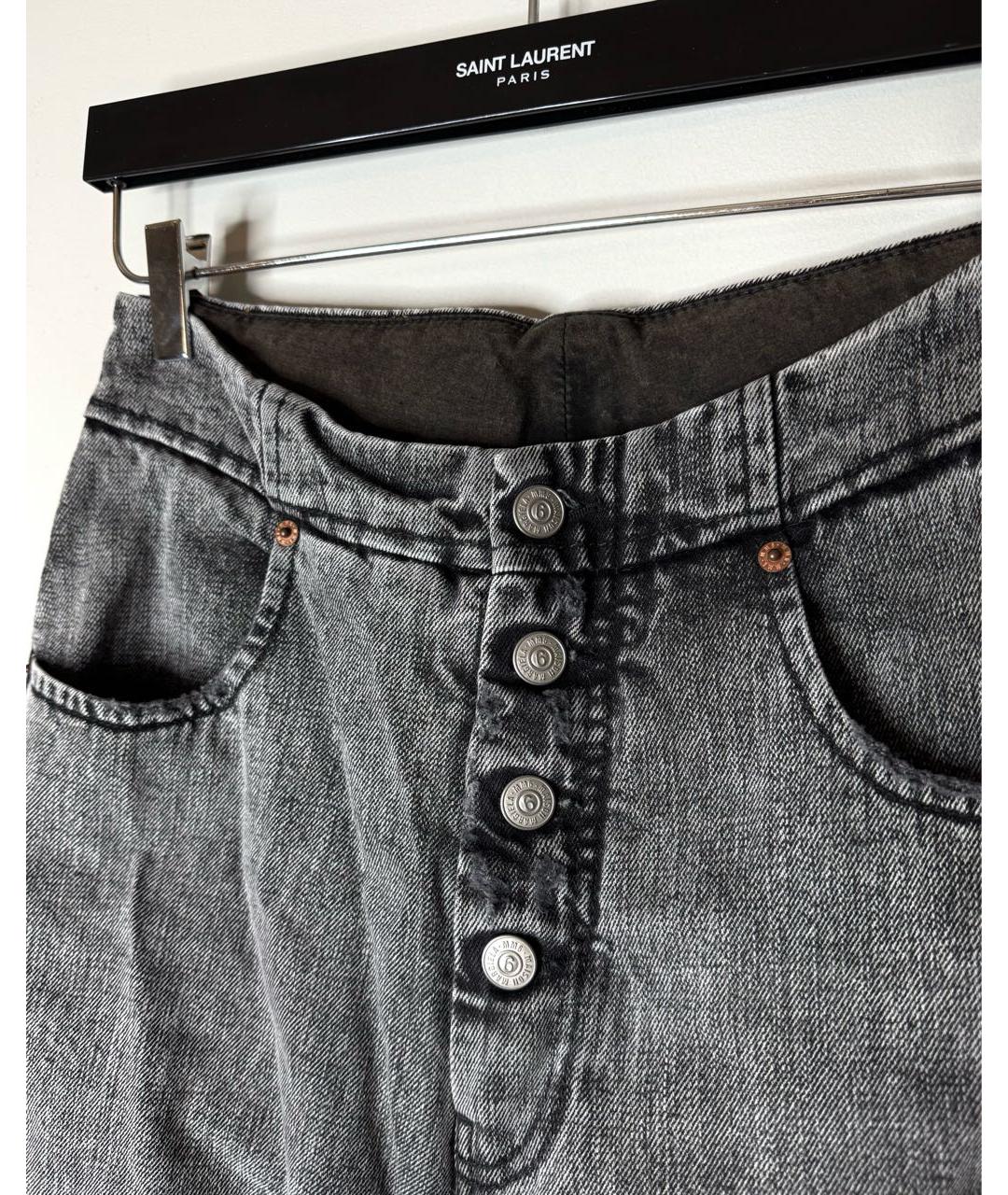 MM6 MAISON MARGIELA Серые хлопковые прямые джинсы, фото 4