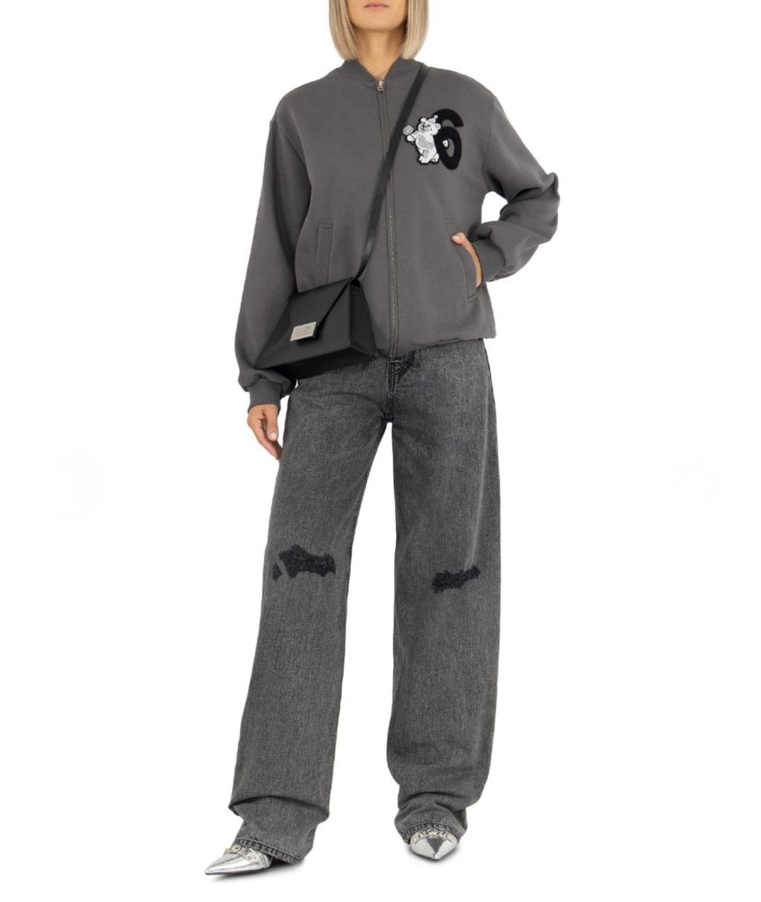 MM6 MAISON MARGIELA Серые хлопковые прямые джинсы, фото 7