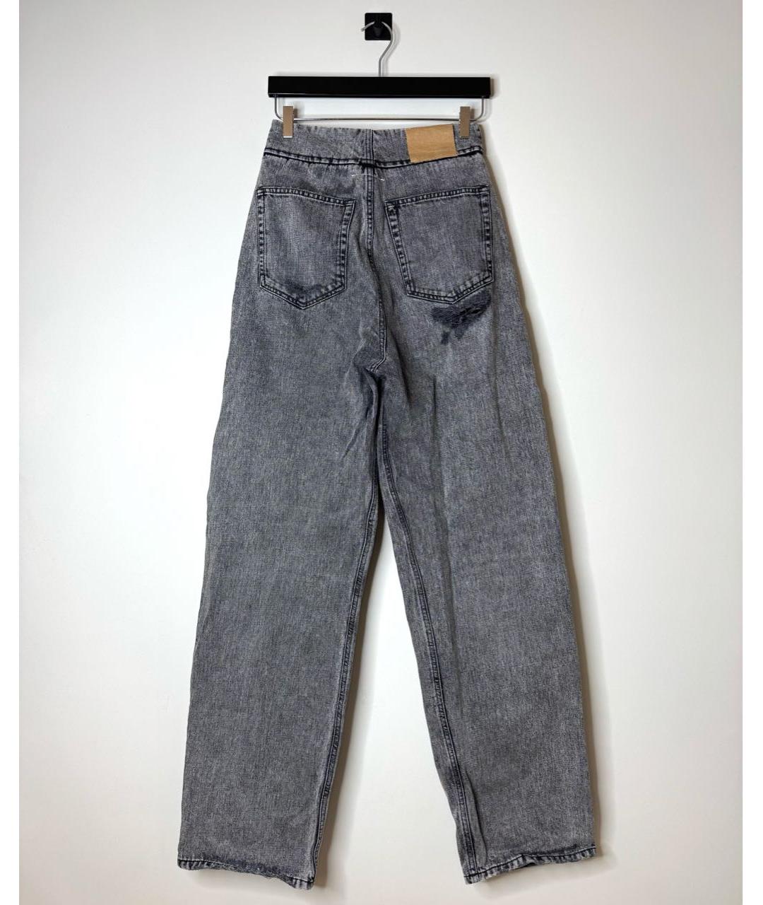 MM6 MAISON MARGIELA Серые хлопковые прямые джинсы, фото 3
