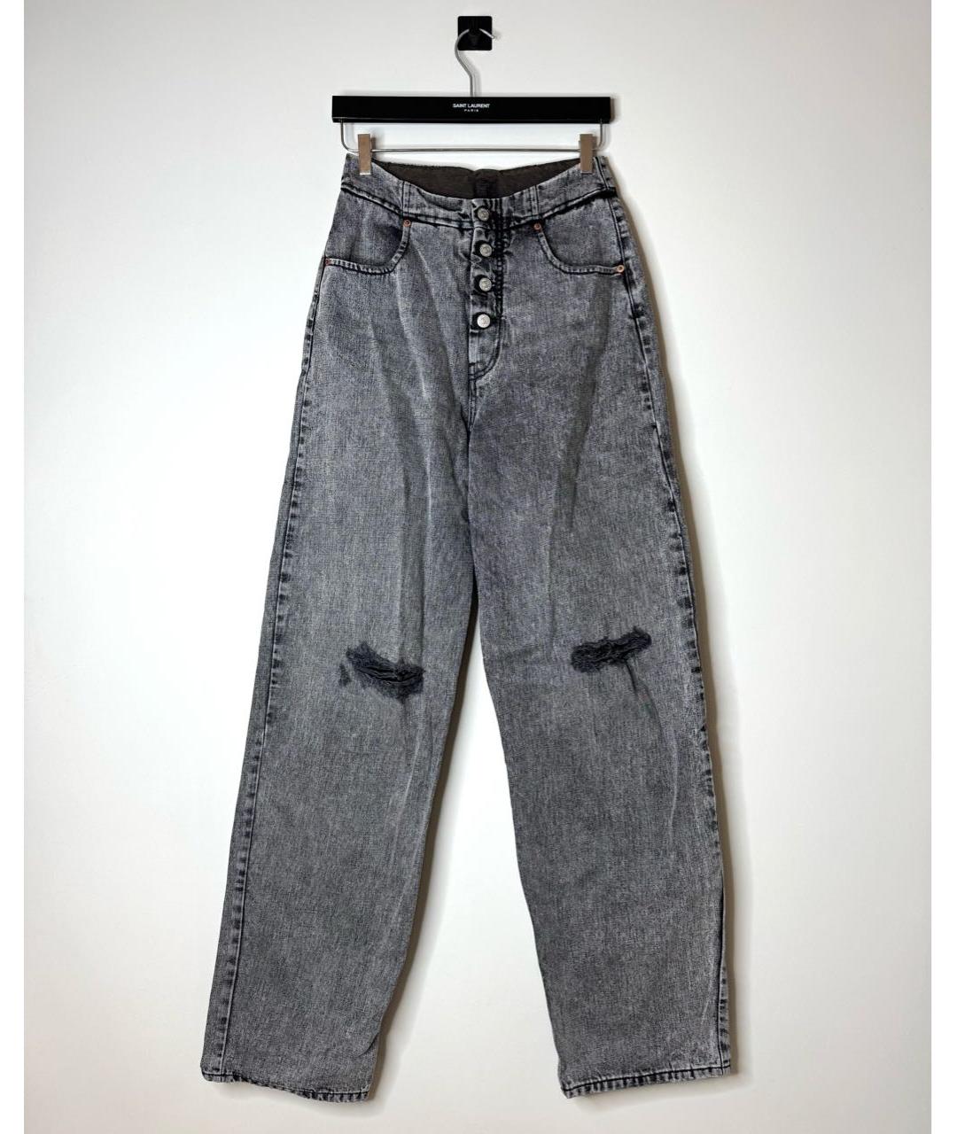 MM6 MAISON MARGIELA Серые хлопковые прямые джинсы, фото 2