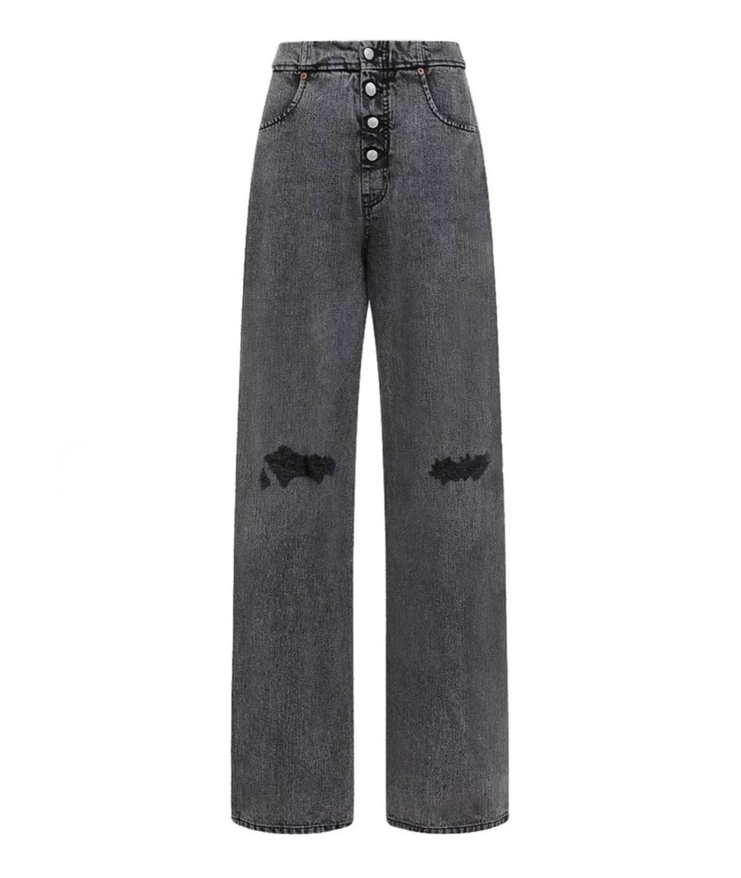 MM6 MAISON MARGIELA Серые хлопковые прямые джинсы, фото 1