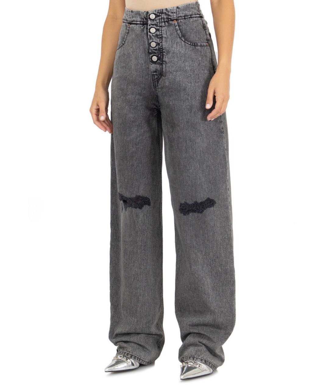 MM6 MAISON MARGIELA Серые хлопковые прямые джинсы, фото 5