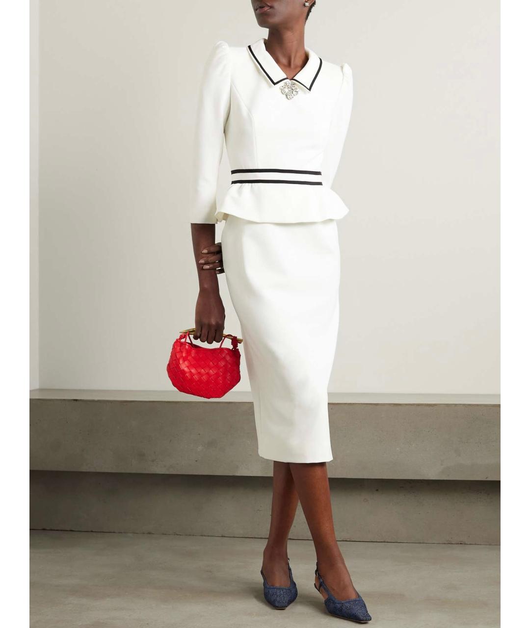 JENNY PACKHAM Белое полиэстеровое коктейльное платье, фото 4