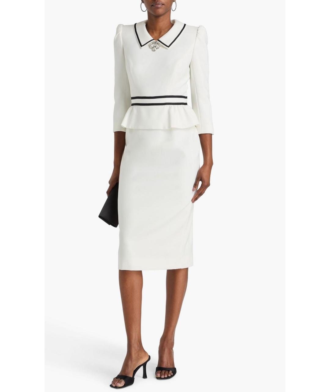 JENNY PACKHAM Белое полиэстеровое коктейльное платье, фото 2