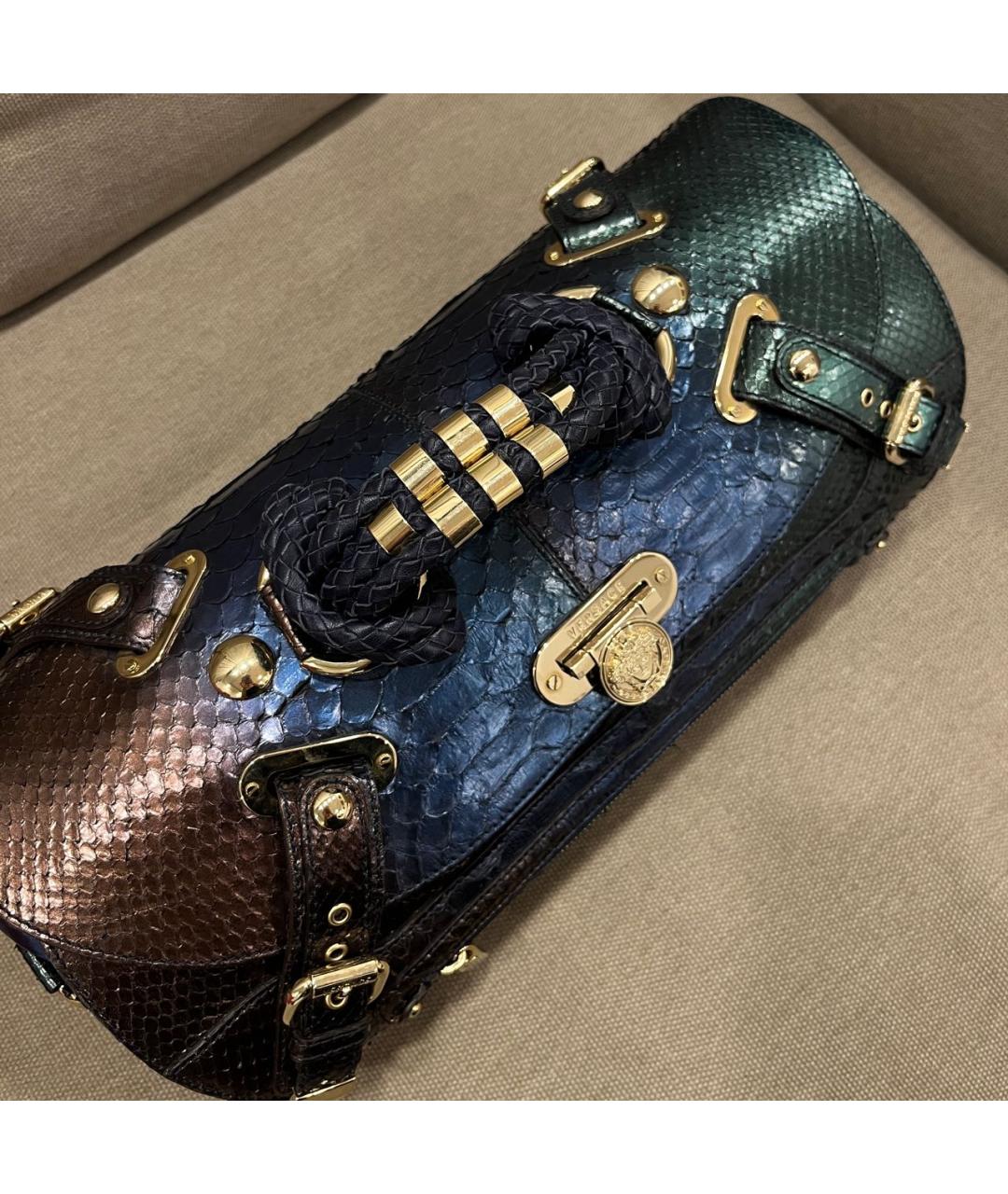 VERSACE Мульти сумка с короткими ручками из экзотической кожи, фото 8