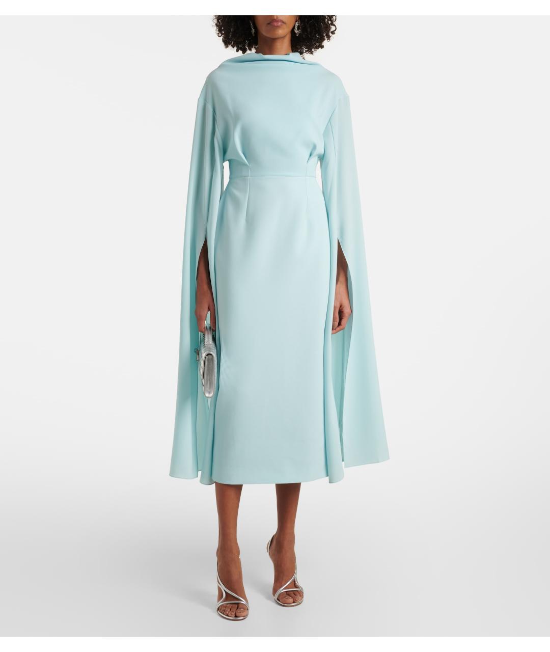 ROKSANDA Голубое ацетатное коктейльное платье, фото 2