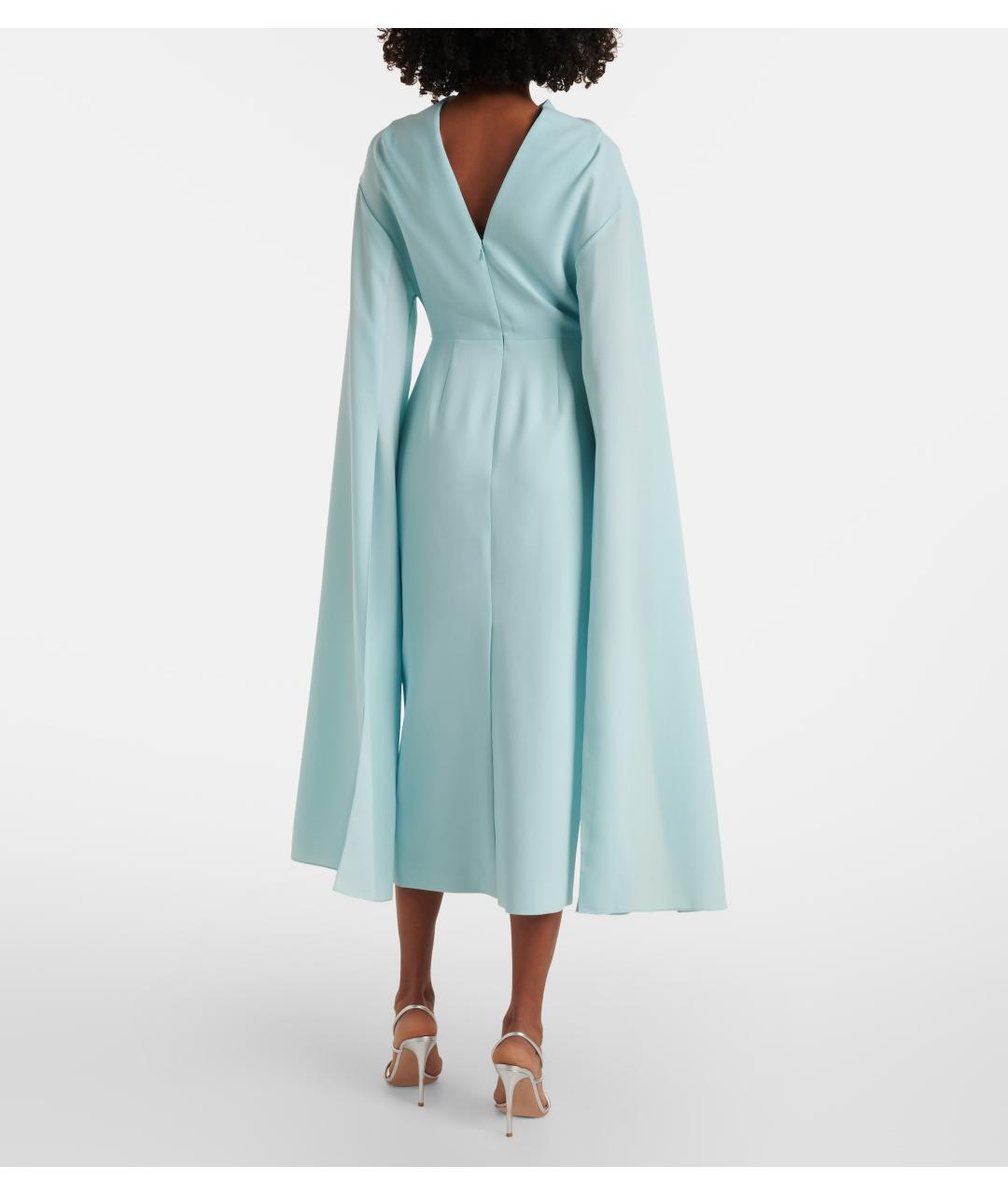 ROKSANDA Голубое ацетатное коктейльное платье, фото 3