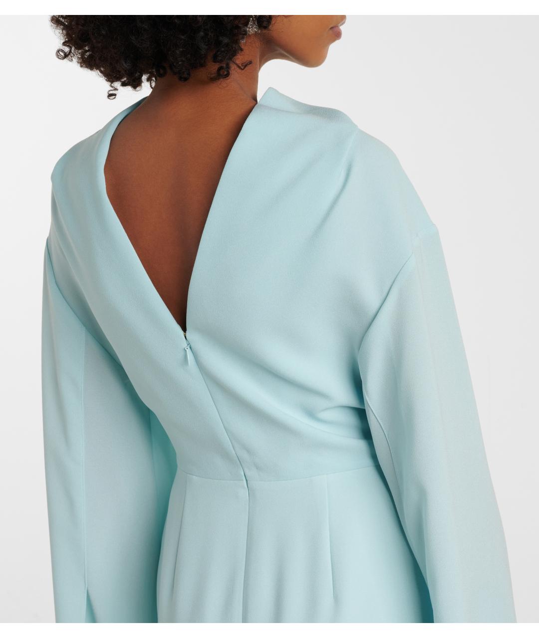 ROKSANDA Голубое ацетатное коктейльное платье, фото 5