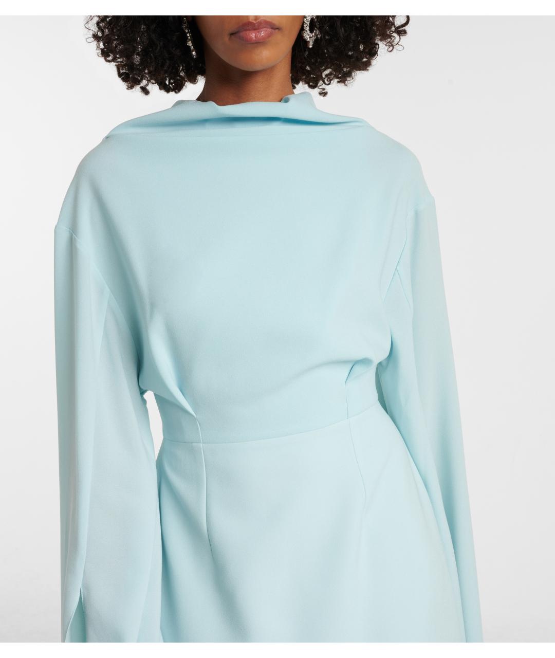 ROKSANDA Голубое ацетатное коктейльное платье, фото 4