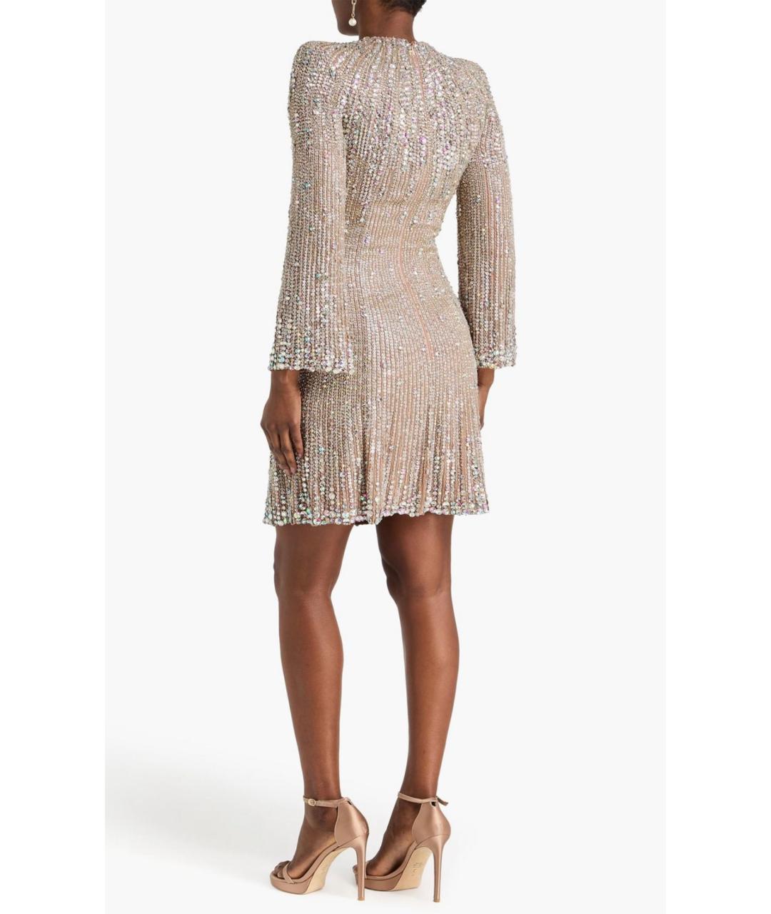 JENNY PACKHAM Бежевое вискозное коктейльное платье, фото 3