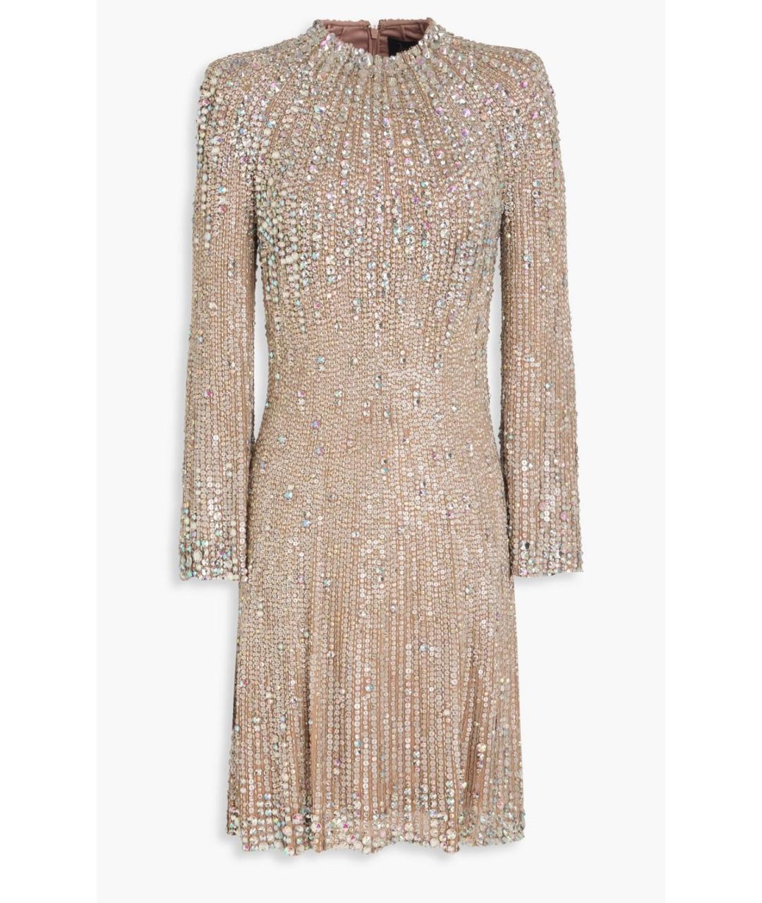 JENNY PACKHAM Бежевое вискозное коктейльное платье, фото 5