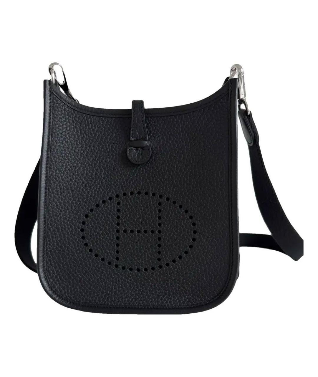 HERMES Черная кожаная сумка через плечо, фото 4