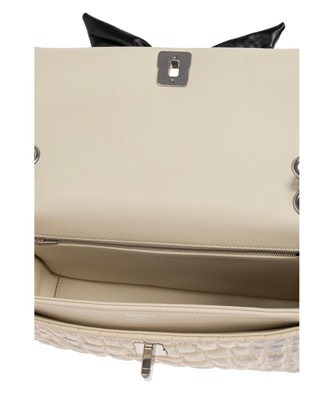 BALENCIAGA Бежевая кожаная сумка через плечо, фото 5
