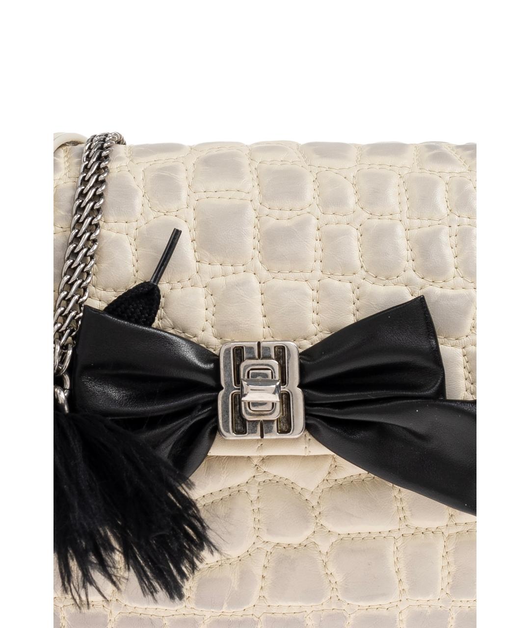 BALENCIAGA Бежевая кожаная сумка через плечо, фото 4