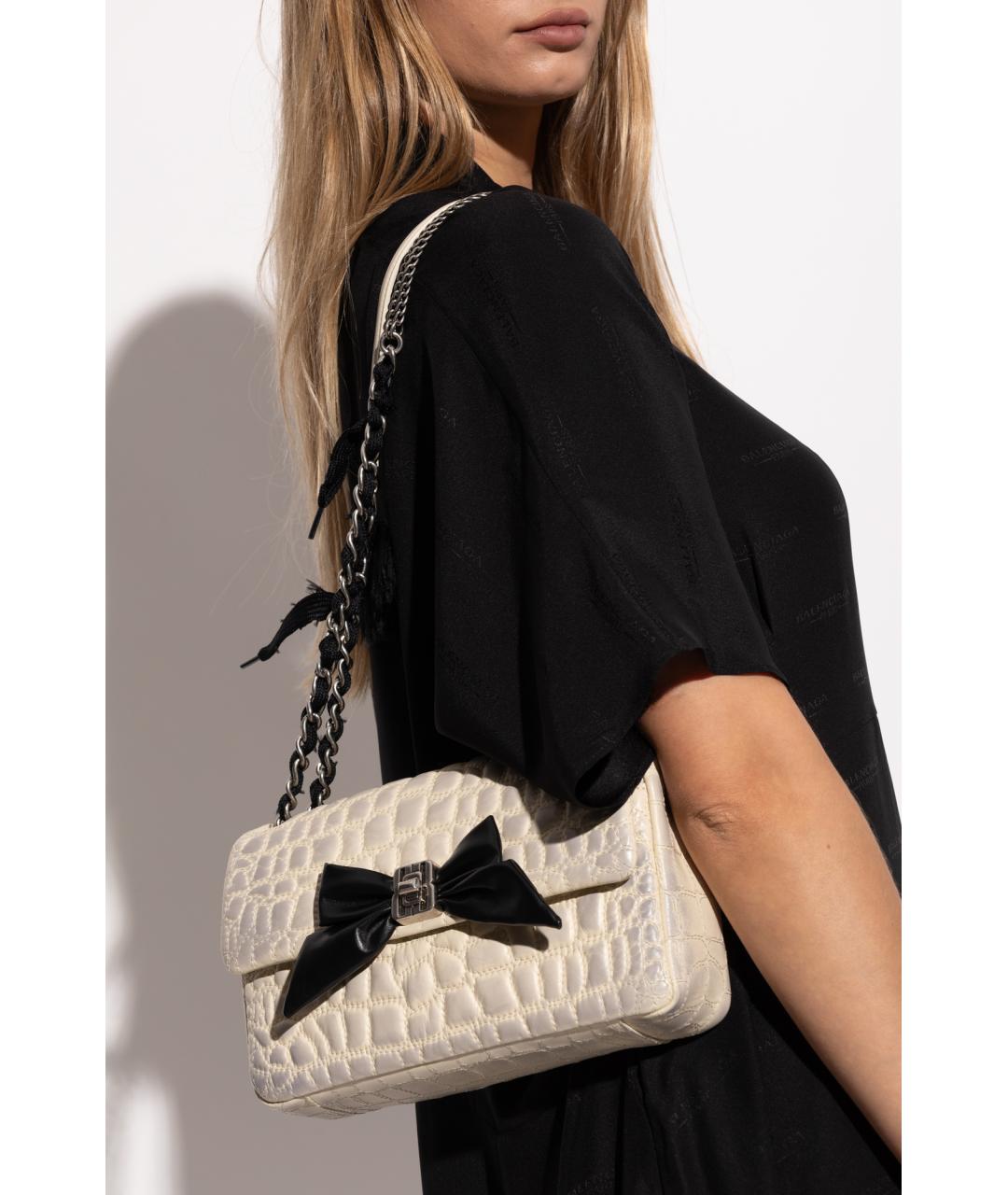 BALENCIAGA Бежевая кожаная сумка через плечо, фото 2